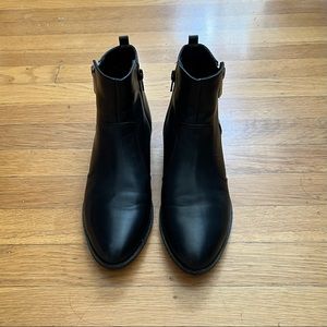 Marc Fisher Black Leather Ankle Boots